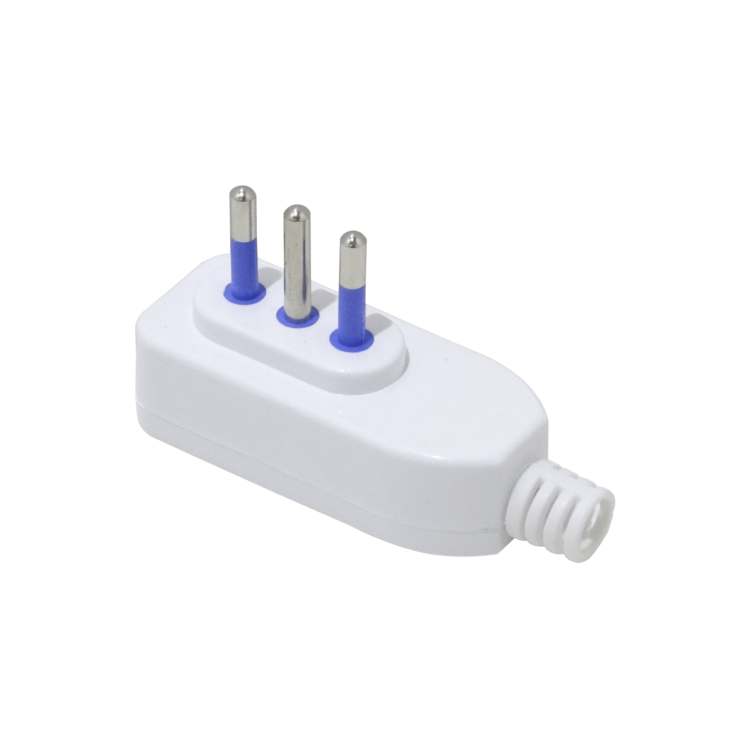 EMV2PTL. KALOP LATERAL 2P+T 10A ENCHUFE MACHO VOLANTE BLANCO CON-TIERRA KC44570