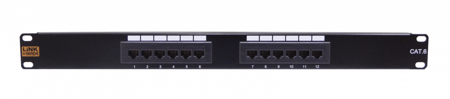 LINKMADE 12-RJ45 CAT6 UTP PATCHPANEL 1U CERTIFIC UL