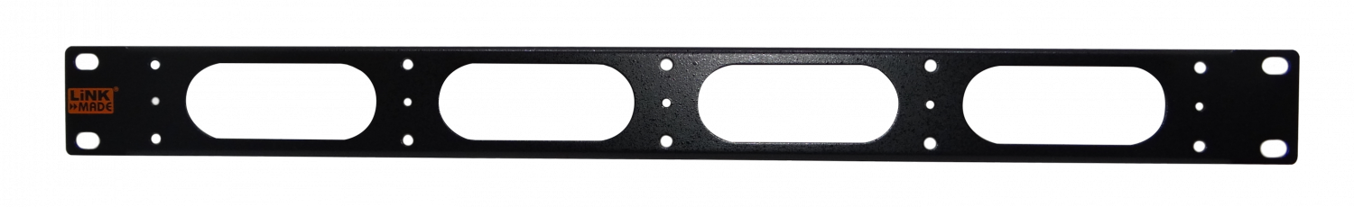 LINKMADE 1U C/APERTURAS TAPA CUBRE ESPACIO RACK FIERRO NEGRO