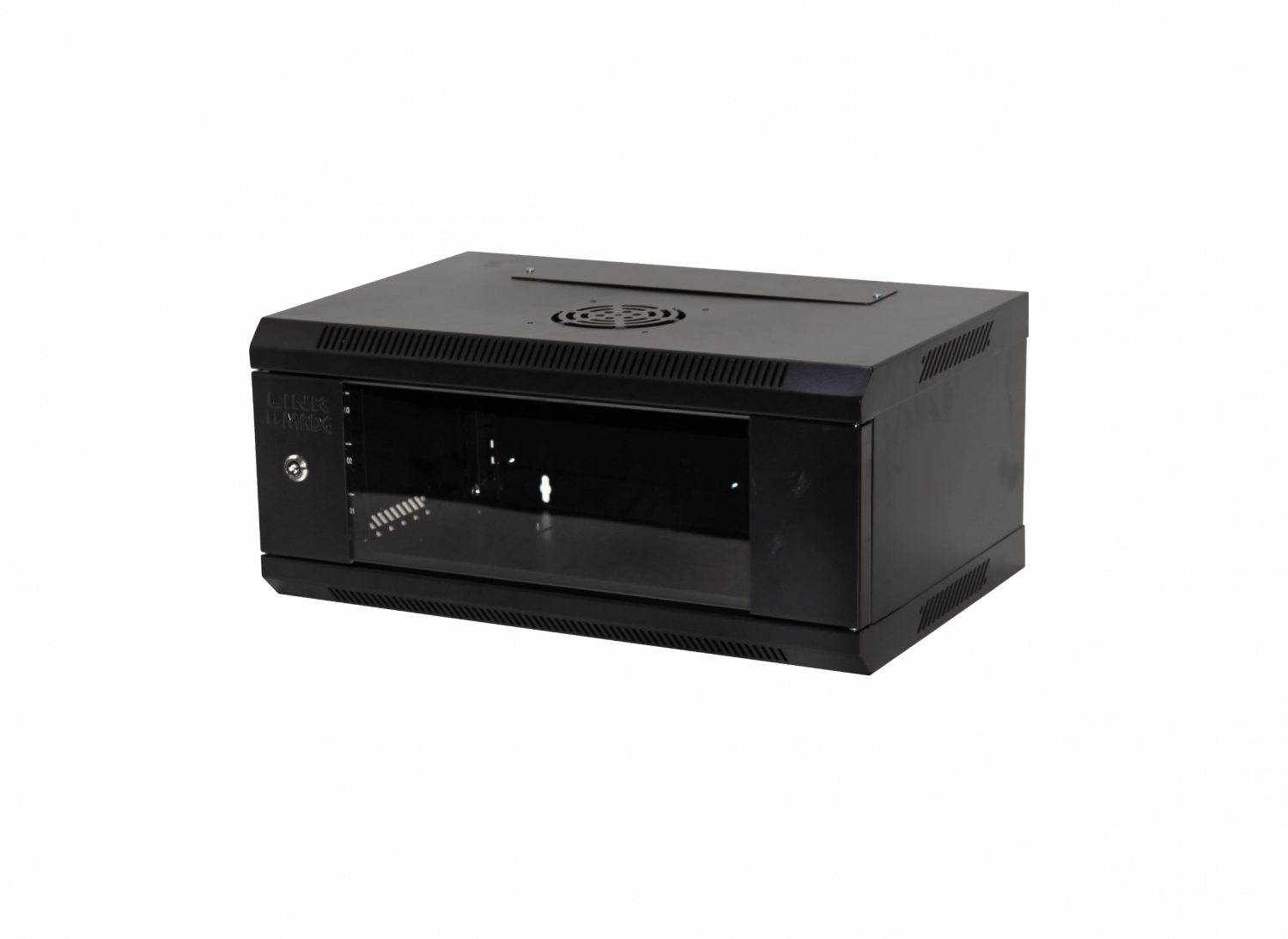 LINKMADE LATERALES-FIJOS 4U 35CM-FONDO RACK PARED MURAL NEGRO