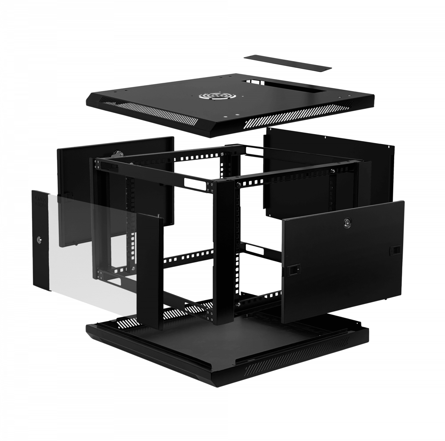 LINKMADE DESARMADO 6U 60CM-FONDO GABINETE RACK PARED MURO NEGRO