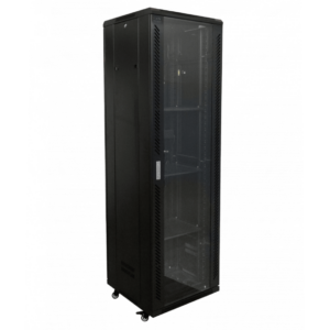 RK42-6L LINKMADE VIDRIO 42U 600MM 60CM-FONDO RACK TURBINA PDU BANDEJA NEGRO